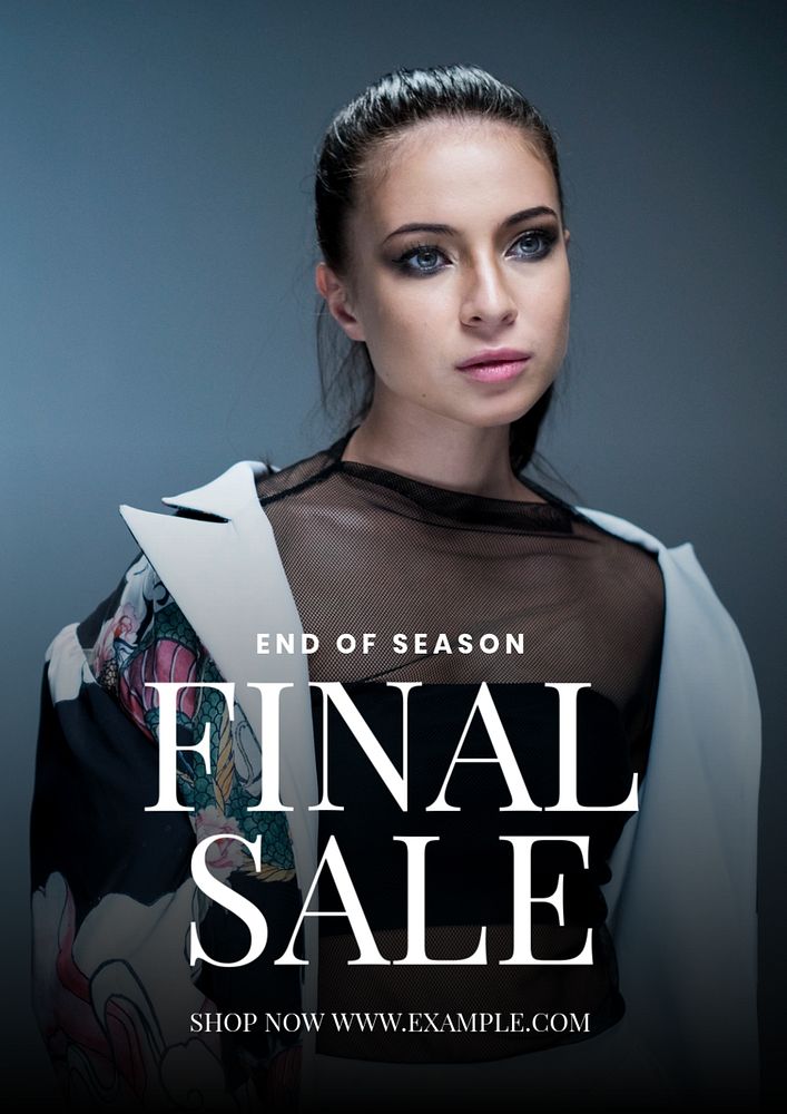 Final sale  poster template, editable text and design