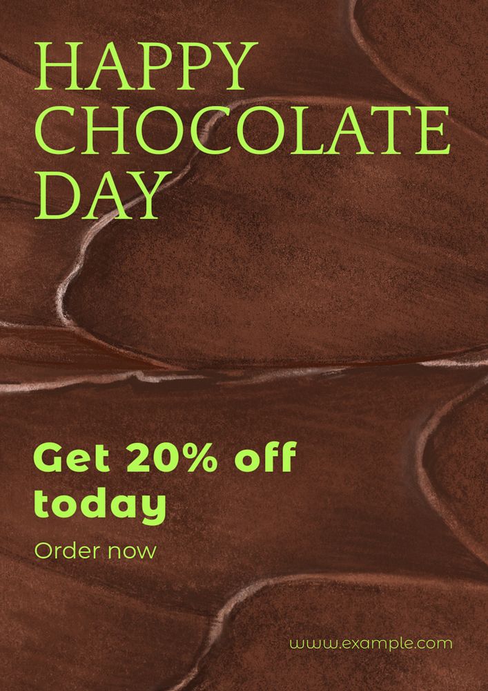 Happy Chocolate Day poster template, editable text and design