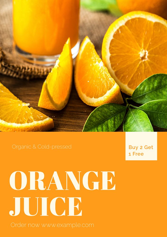 Orange juice  poster template, editable text and design