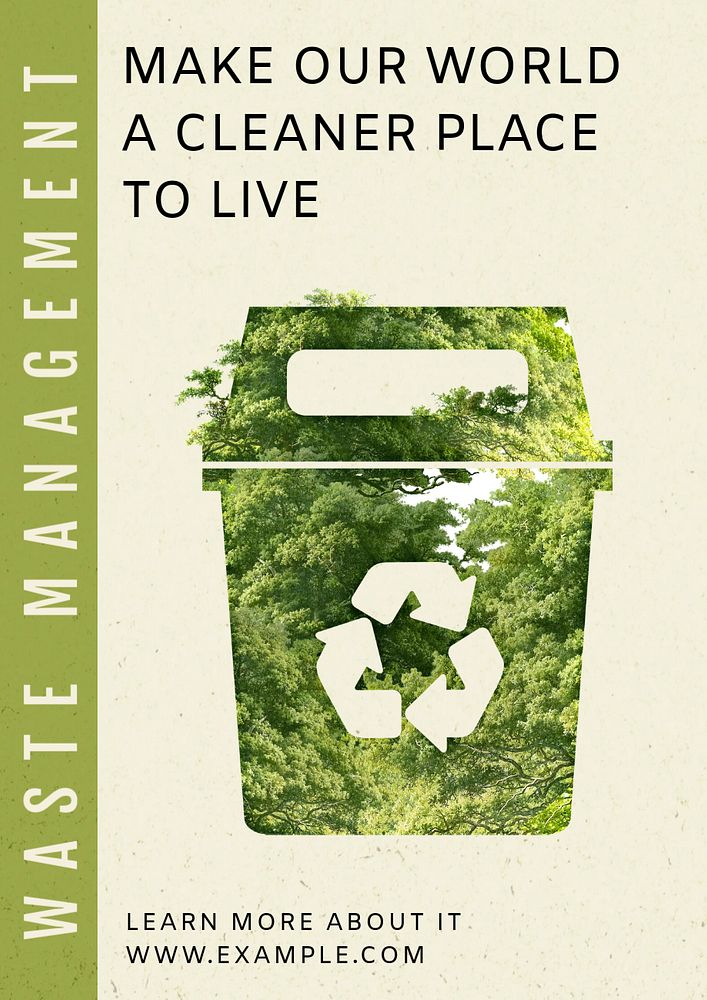 Waste management poster template, editable text and design