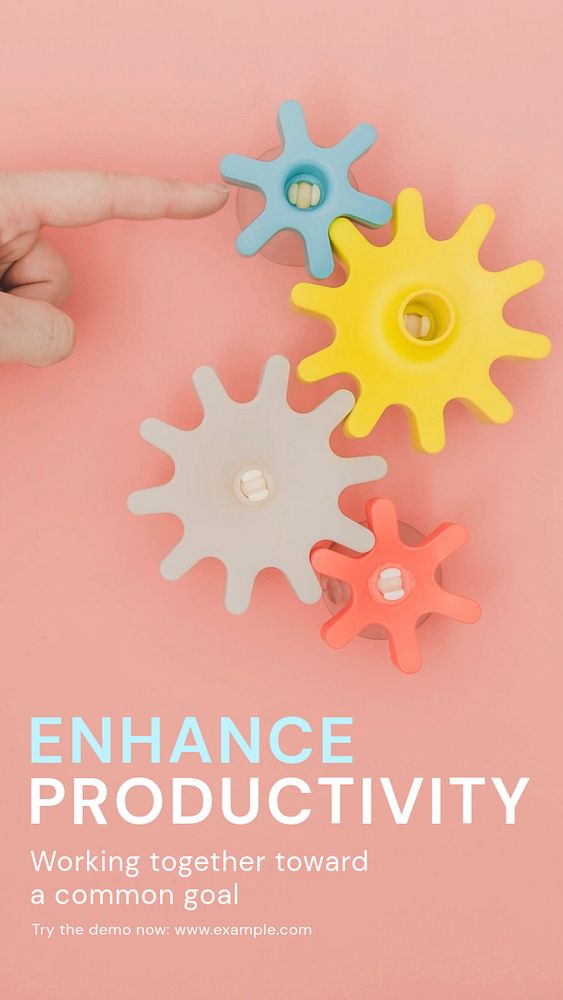 Enhance productivity Instagram story template, editable text