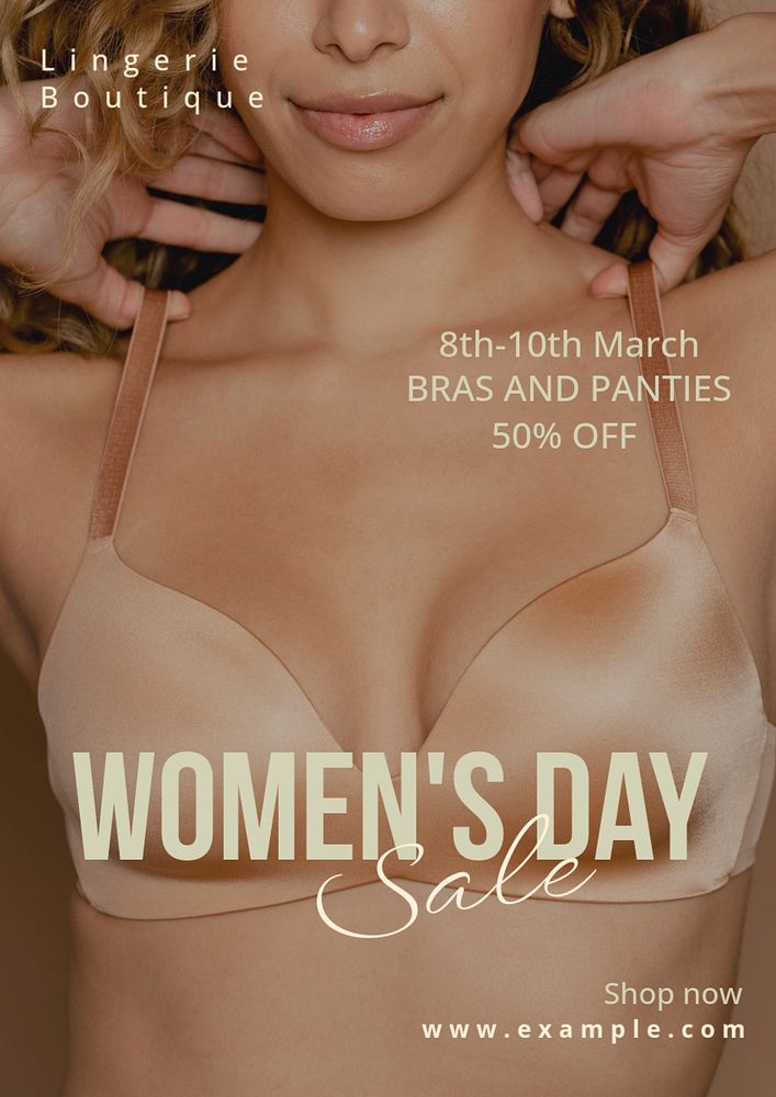 Women's day sale poster template, editable text and design