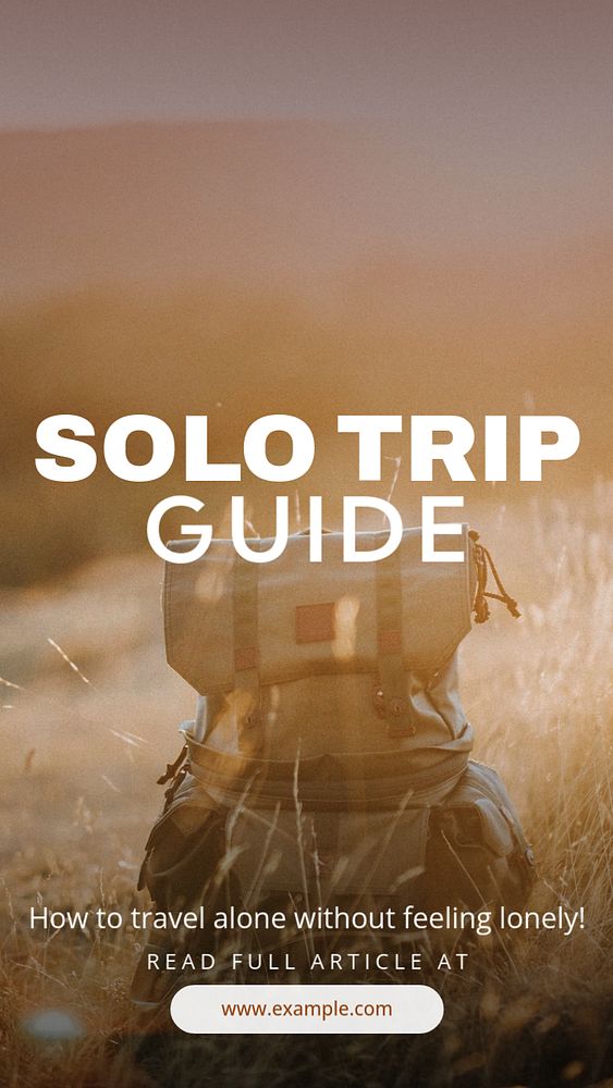 Solo trip  Instagram story template, editable text