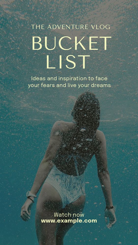 Bucket list Instagram story template, editable text