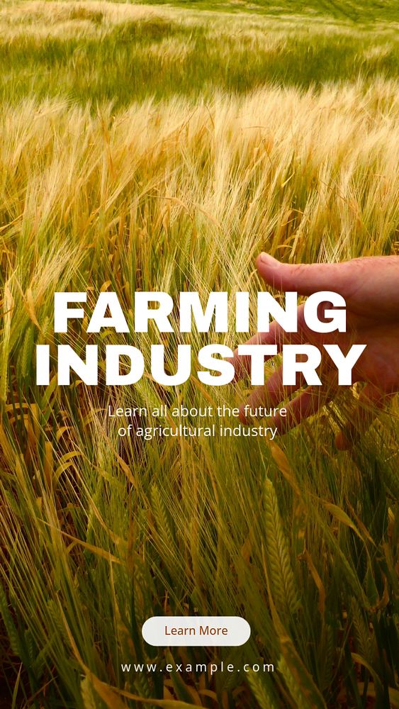 Farming industry  Instagram story template, editable text