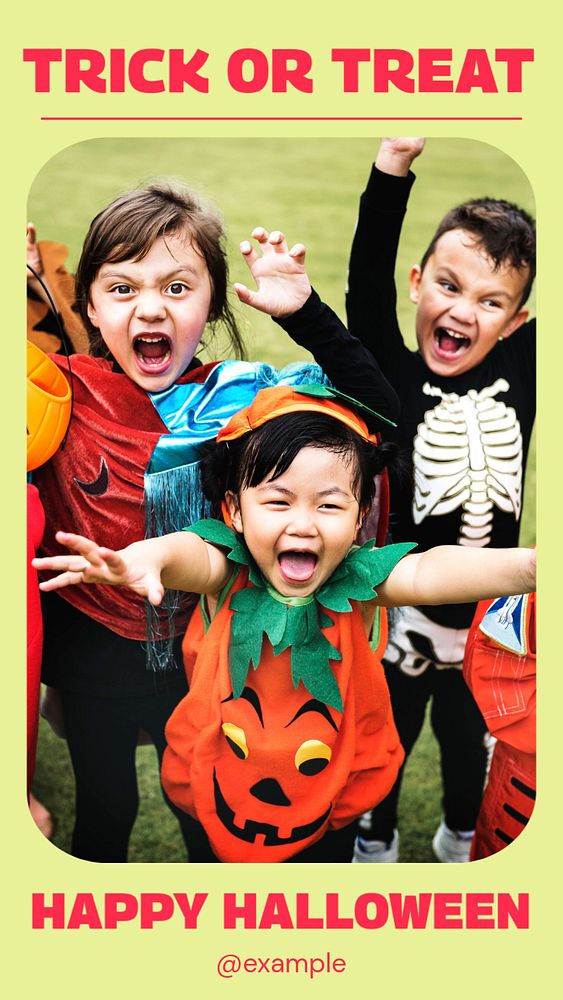 Trick or treat  Instagram story template, editable text