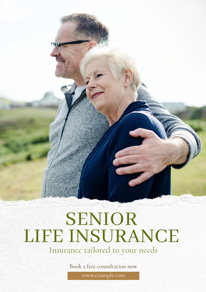 Senior insurance  poster template, editable text and design