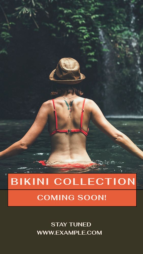 Swimwear & bikini  Instagram story template, editable text