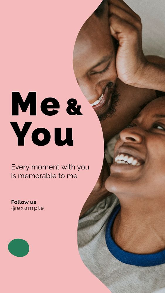 Me & you  Instagram story template, editable text