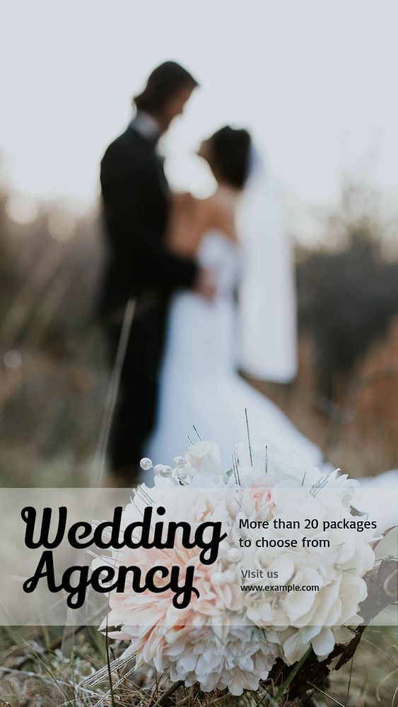 Wedding agency Instagram story template, editable text