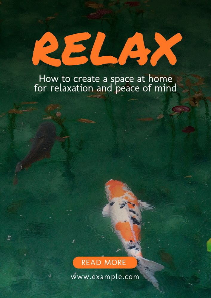 Relax at home  poster template, editable text and design