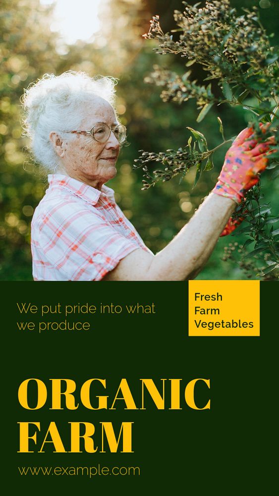 Organic farm Instagram story template, editable text