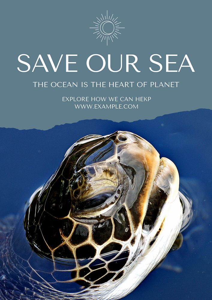 Save the seas  poster template, editable text and design