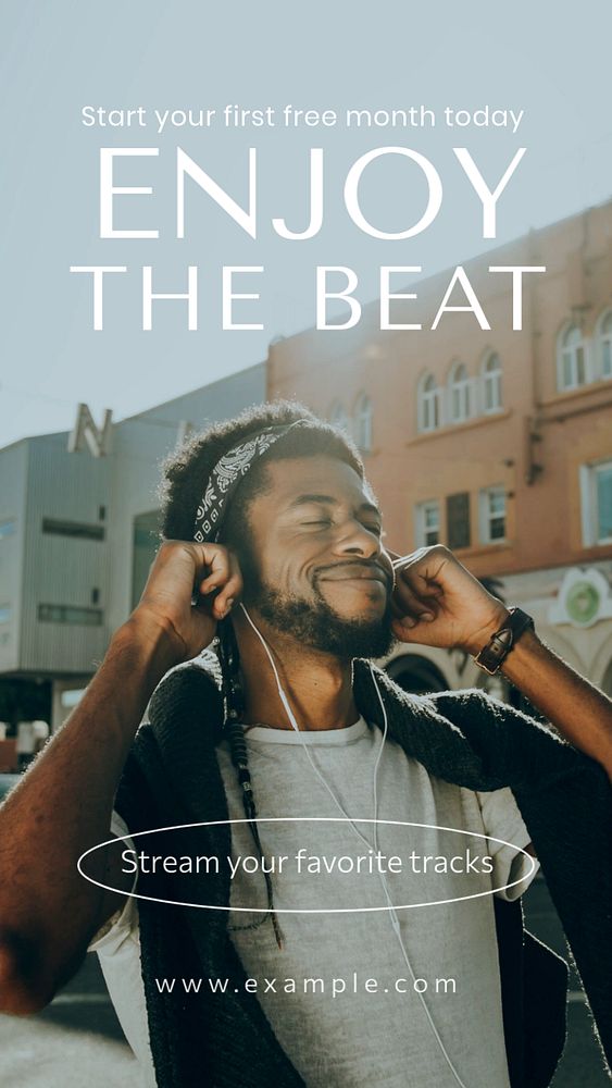 Enjoy the beat  Instagram story template, editable text