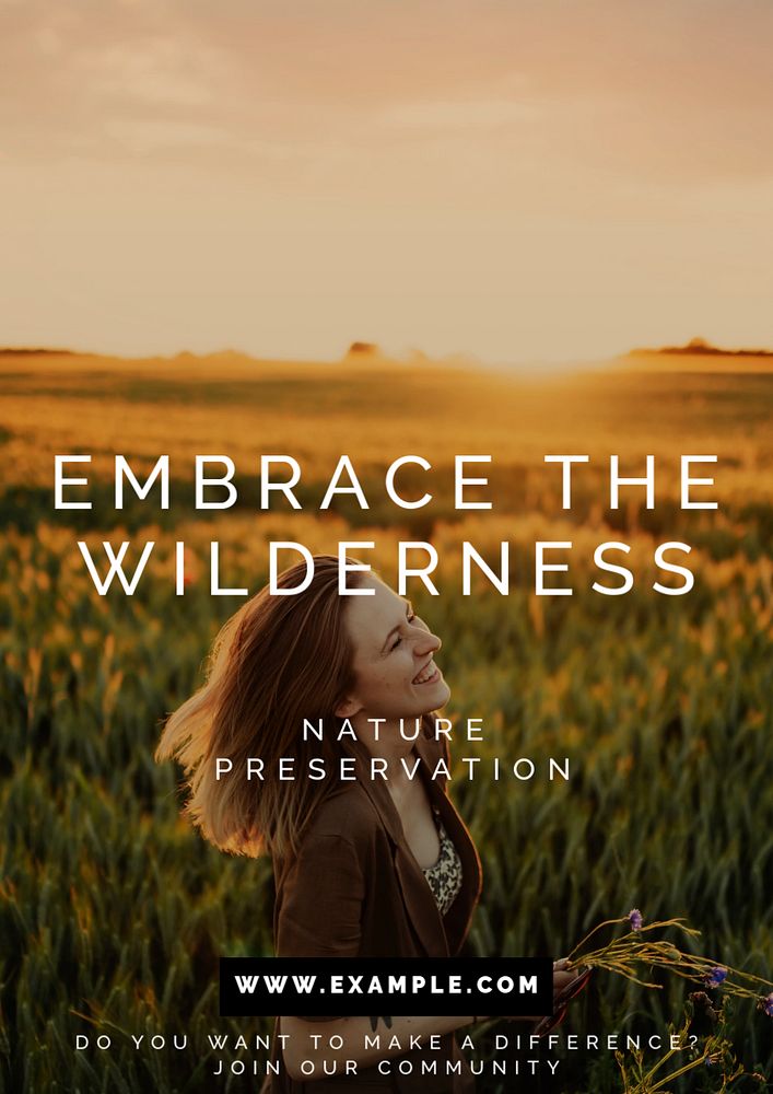 Embrace the wilderness  poster template, editable text and design