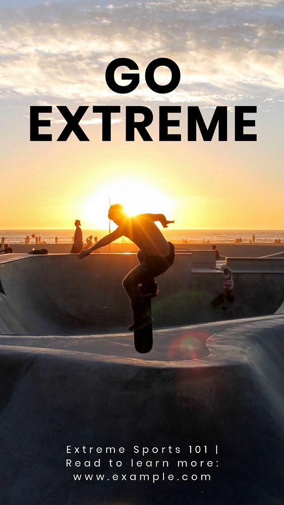 Extreme sports  Instagram story template, editable text