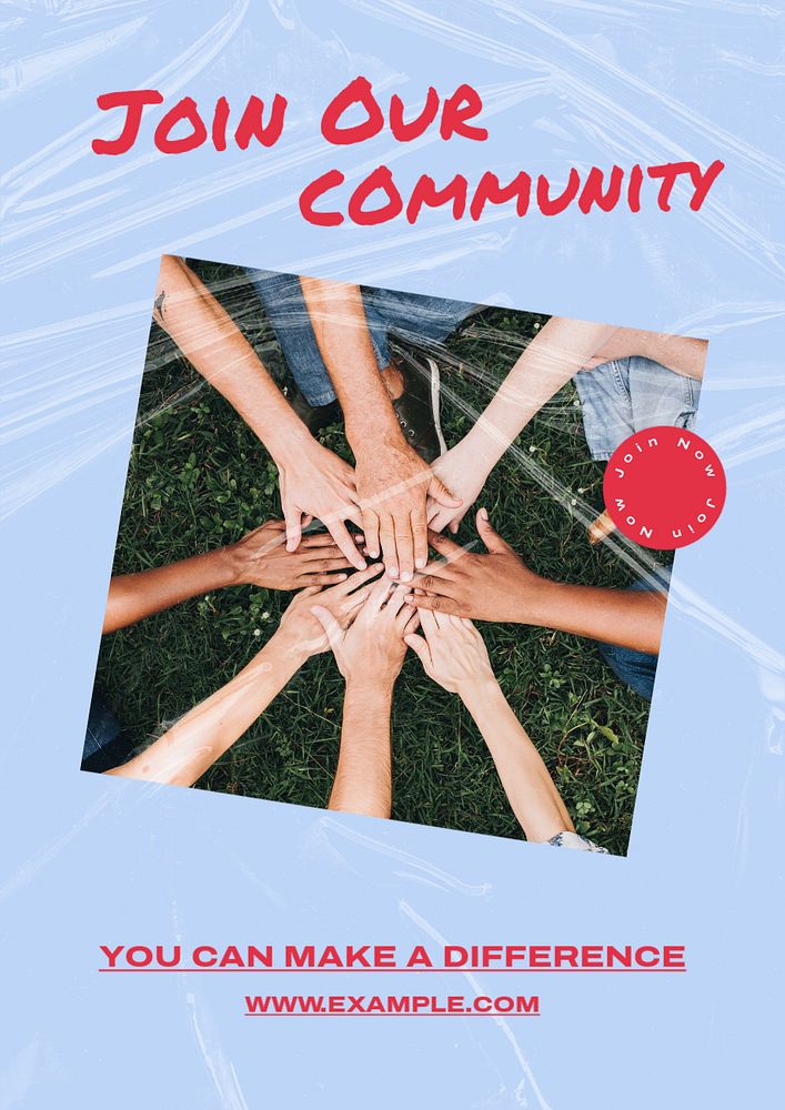 Join our community  poster template, editable text and design