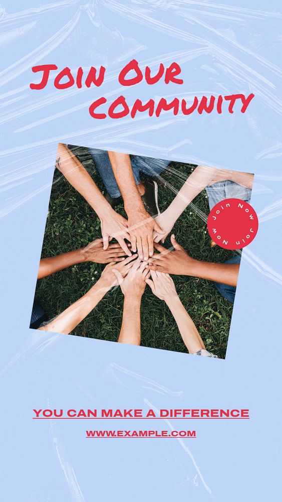 Join our community  Instagram story template, editable text