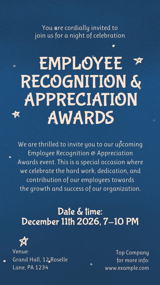 Employee appreciation awards Instagram story template, editable text