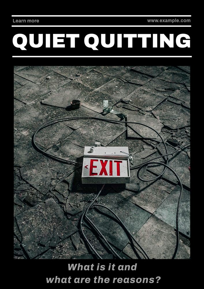 Quiet quitting  poster template, editable text and design