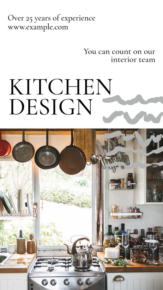 Kitchen design Instagram story template, editable text