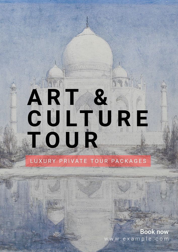 Art & culture tour  poster template, editable text and design