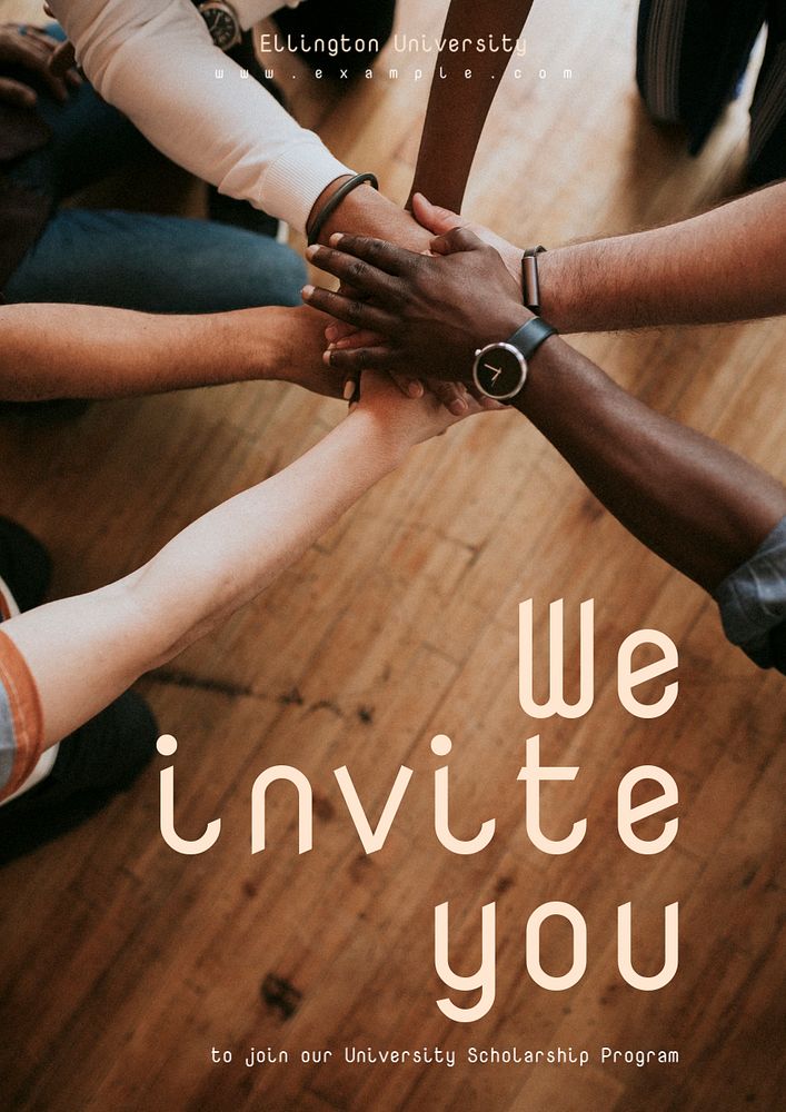 Community invitation poster template, editable text and design