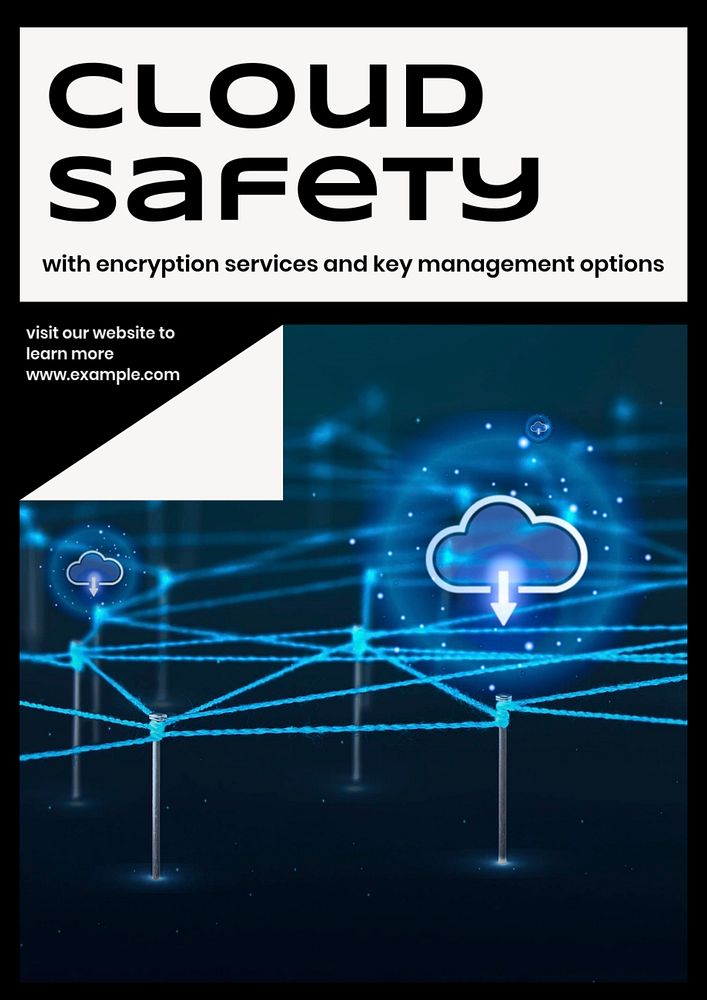 Cloud safety  poster template, editable text and design