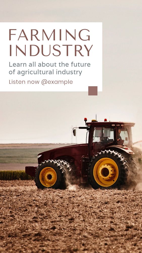 Farming industry  Instagram story template, editable text