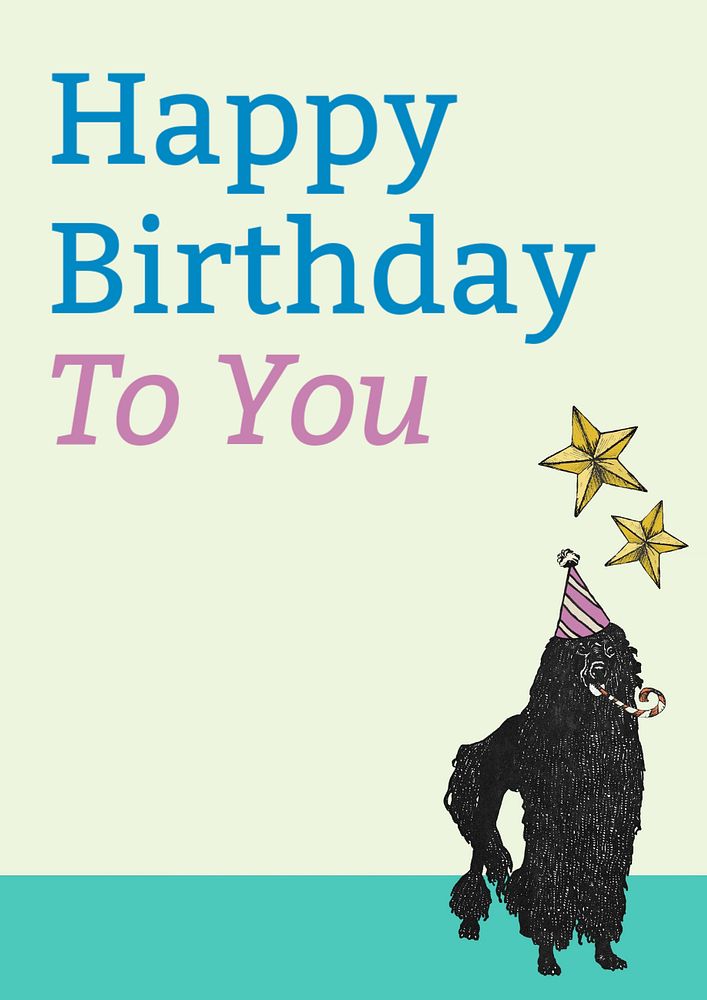 Happy birthday poster template, editable text and design