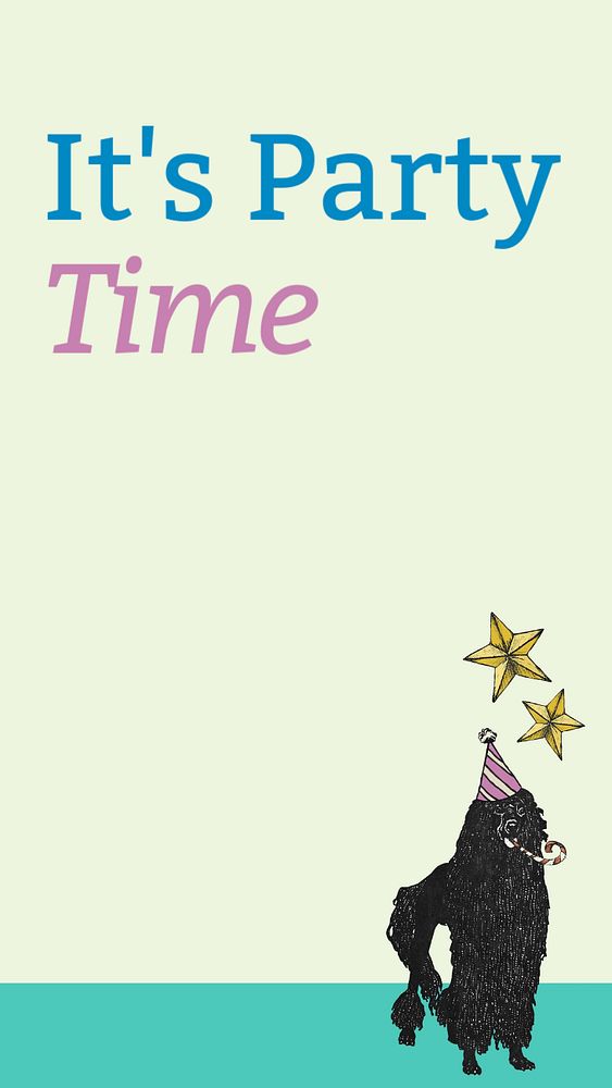 Party time Instagram story template, editable text