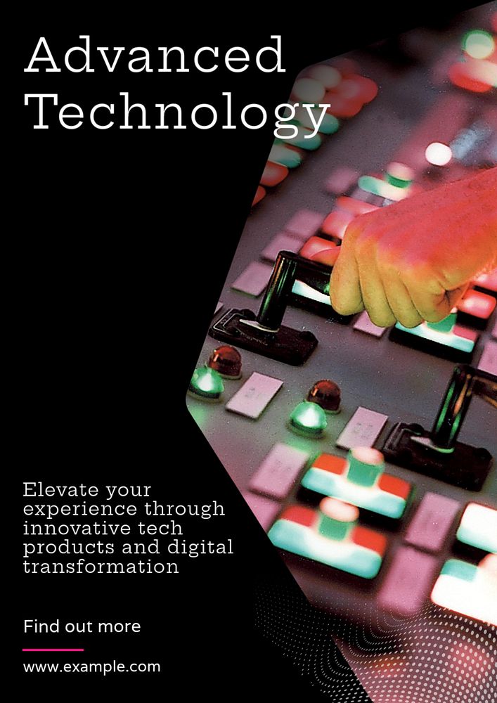 Advanced technology  poster template, editable text and design