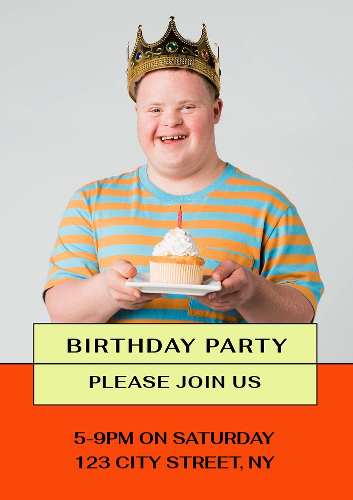 Birthday party  poster template, editable text and design