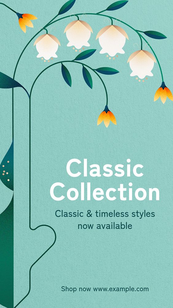 Classic collection Instagram story template, editable text