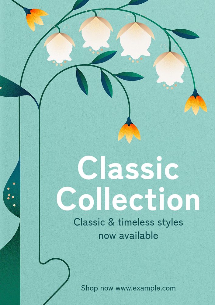 Classic collection poster template, editable text and design