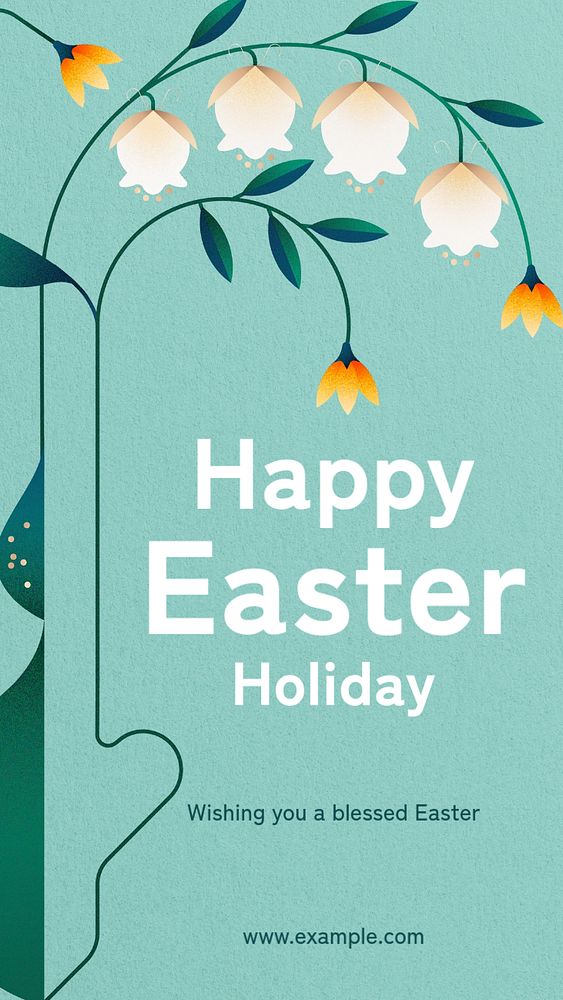 Happy Easter Instagram story template, editable text