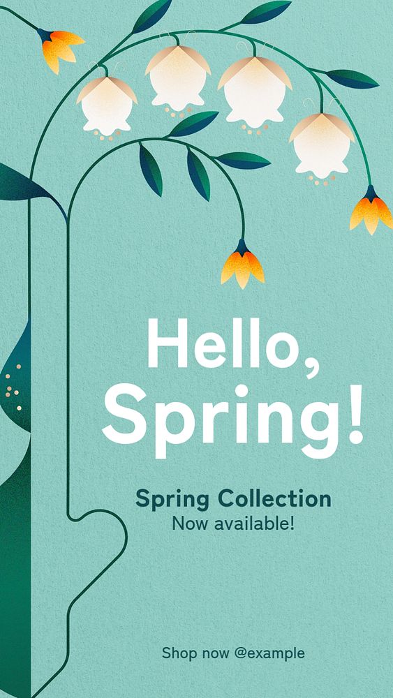 Spring collection Instagram story template, editable text