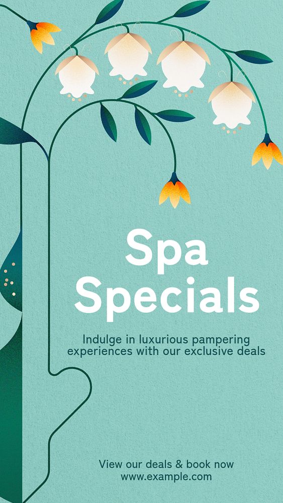 Spa deals Instagram story template, editable text