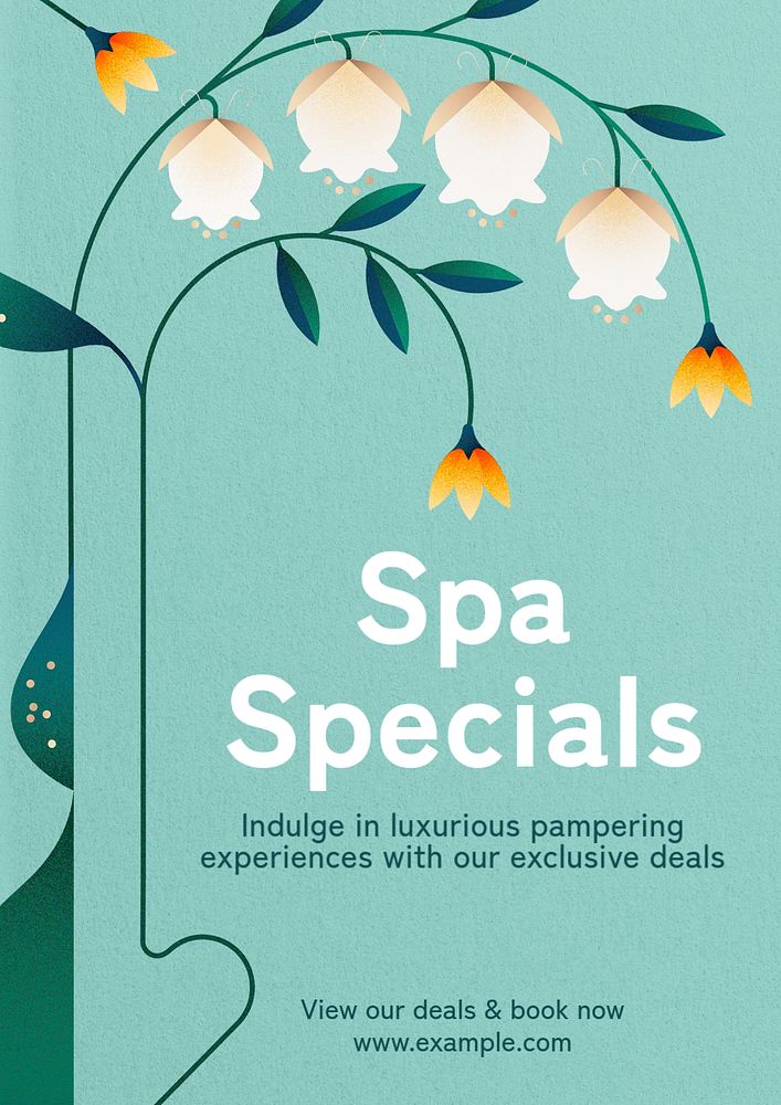 Spa deals poster template, editable text and design