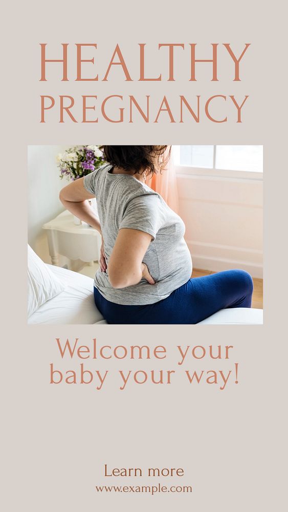 Pregnancy clinic  Instagram story template, editable text