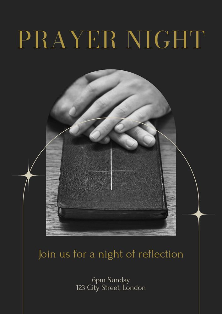 Prayer night  poster template, editable text and design