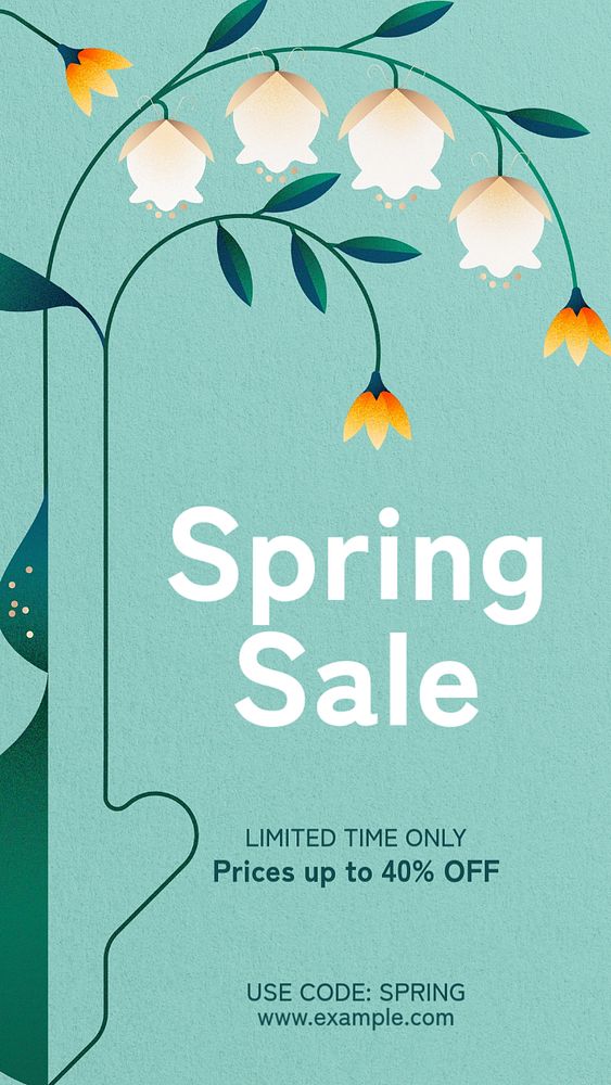 Spring sale Instagram story template, editable text