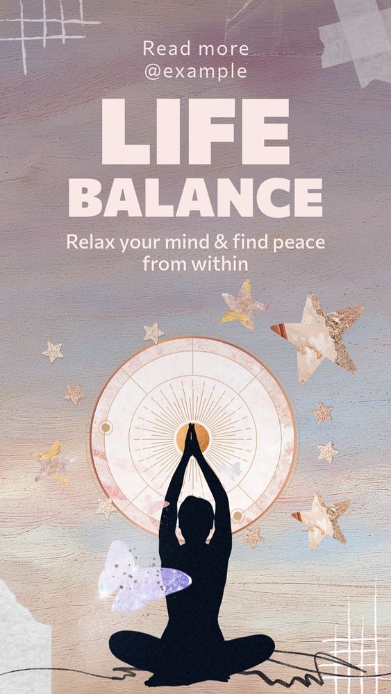 Life balance Instagram story template, editable text