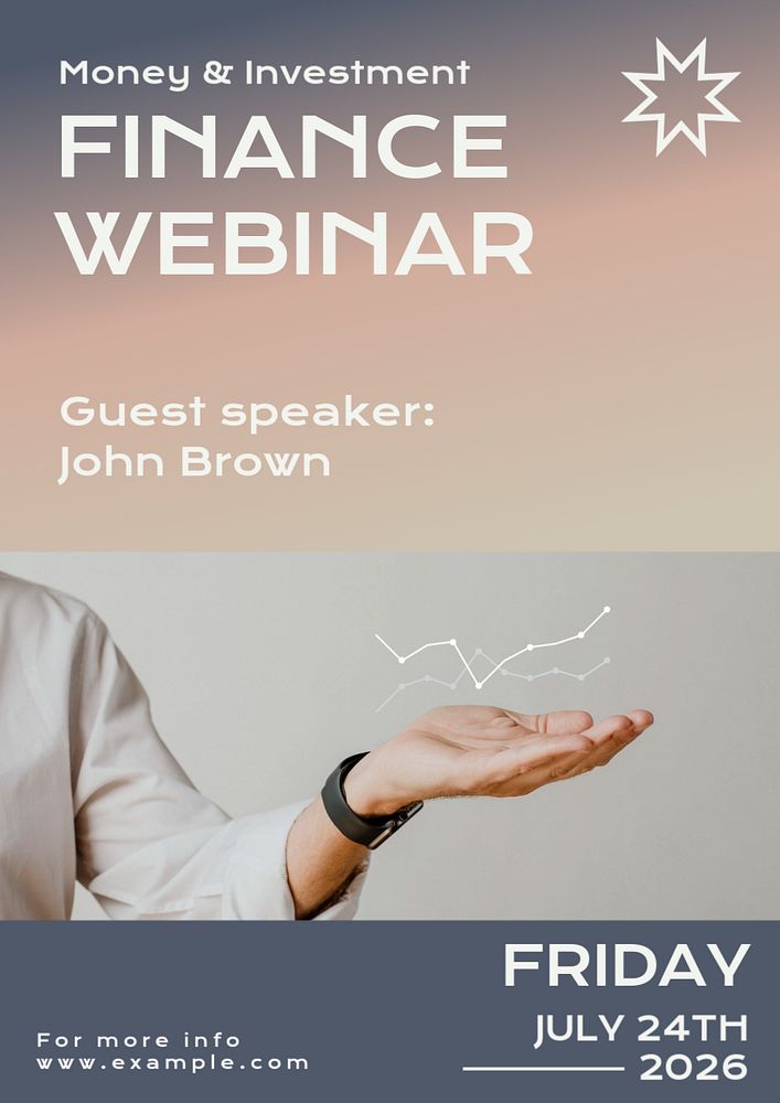 Finance webinar  poster template, editable text and design