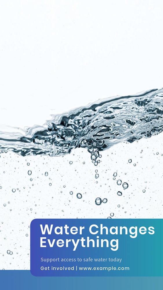 Safe water  Instagram story template, editable text