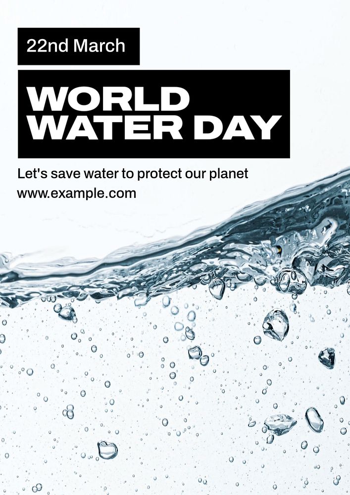 World water day  poster template, editable text and design