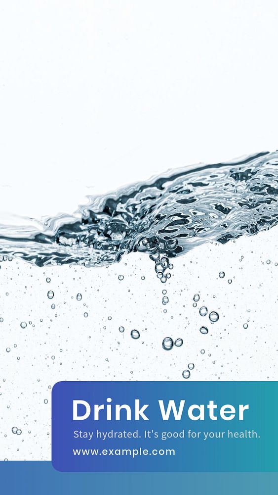 Drink water  Instagram story template, editable text