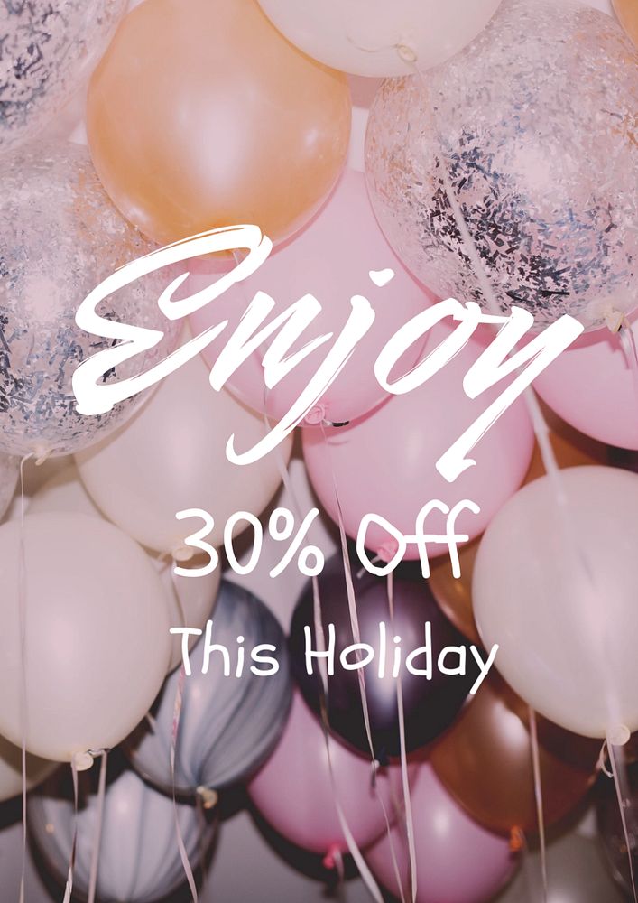 Holiday sale  poster template, editable text and design