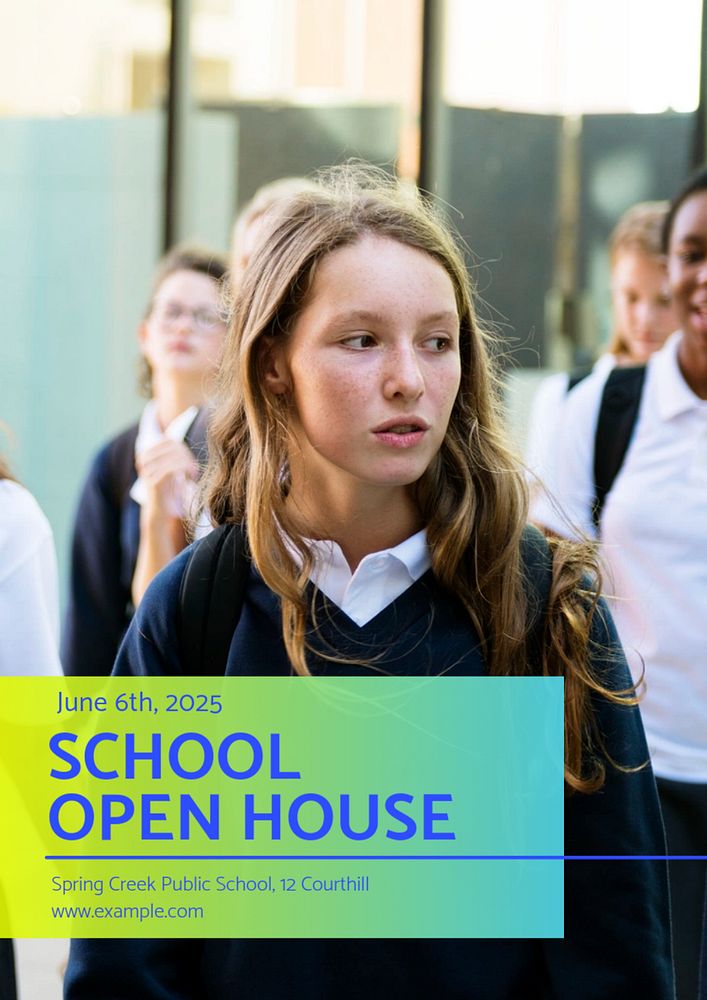 school open house  poster template, editable text and design