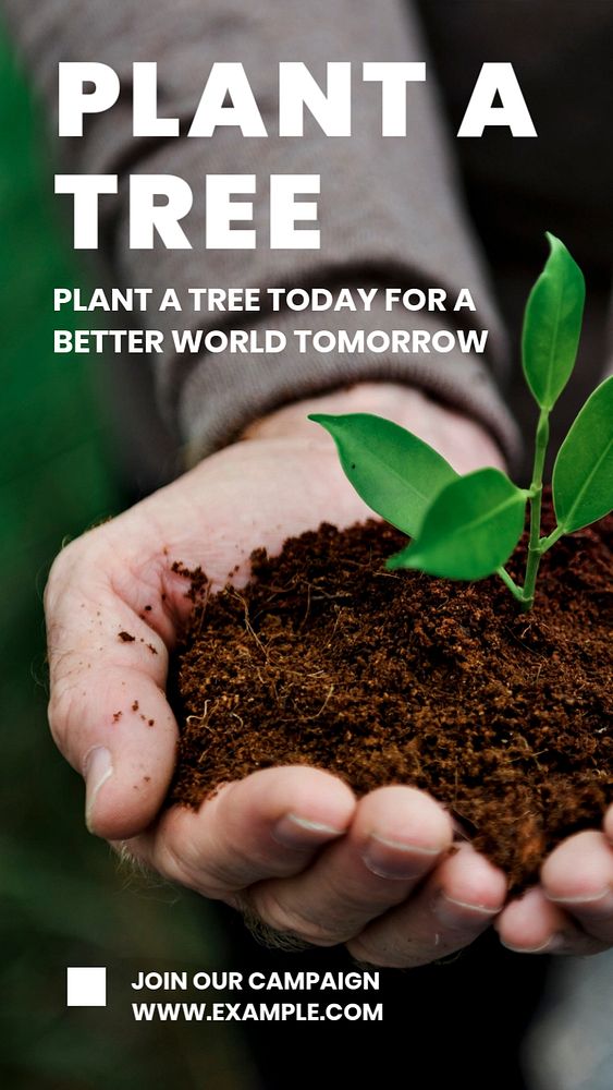 Plant a tree  Instagram story template, editable text